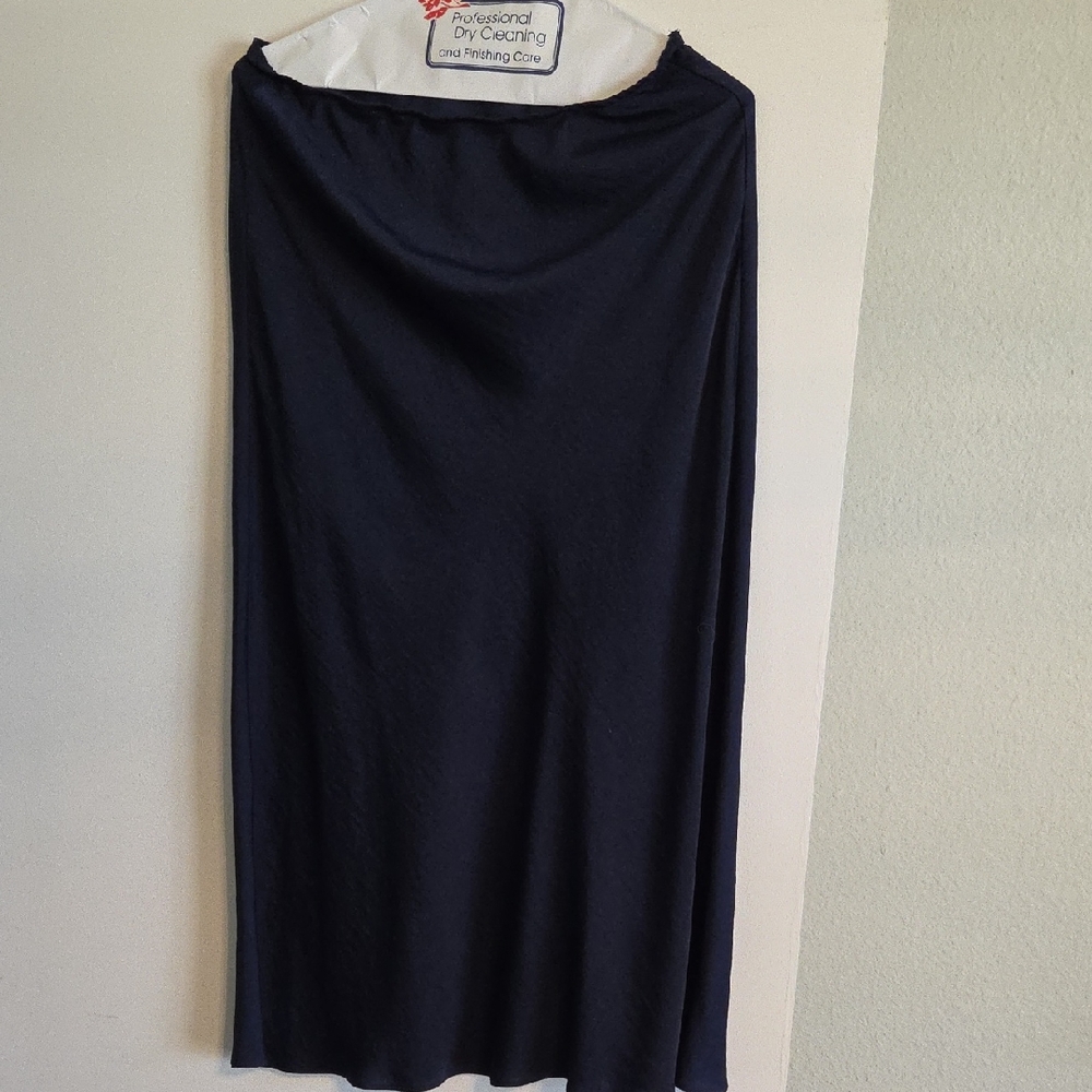 Vince Camuto Blue Asymmetrical A-Line Midi Skirt